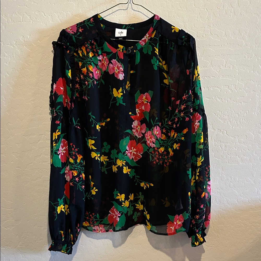CAbi Multicolor Floral Blouse